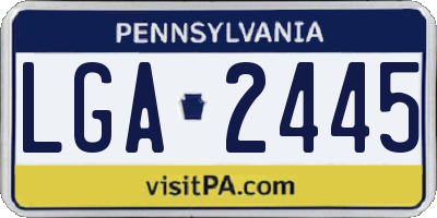 PA license plate LGA2445