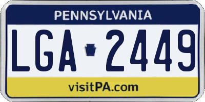 PA license plate LGA2449