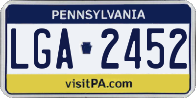 PA license plate LGA2452