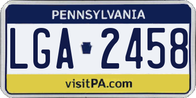 PA license plate LGA2458