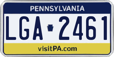 PA license plate LGA2461