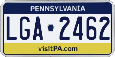 PA license plate LGA2462