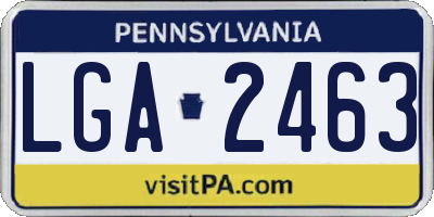 PA license plate LGA2463