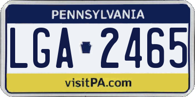 PA license plate LGA2465