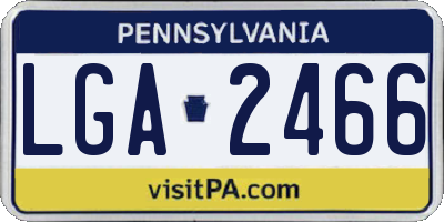 PA license plate LGA2466