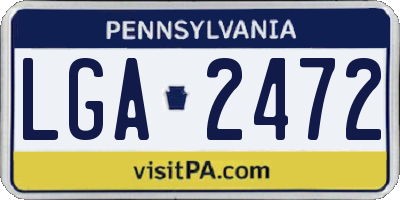 PA license plate LGA2472
