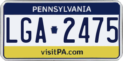 PA license plate LGA2475