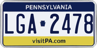 PA license plate LGA2478