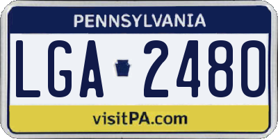 PA license plate LGA2480