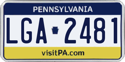 PA license plate LGA2481