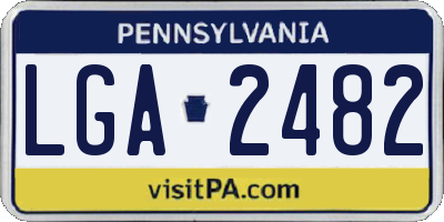 PA license plate LGA2482