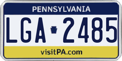 PA license plate LGA2485