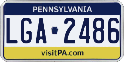 PA license plate LGA2486