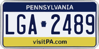 PA license plate LGA2489