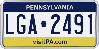 PA license plate LGA2491
