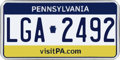 PA license plate LGA2492