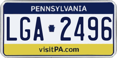 PA license plate LGA2496