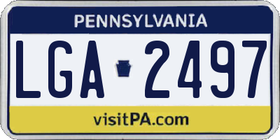 PA license plate LGA2497