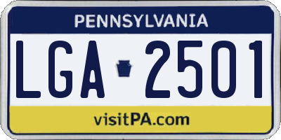 PA license plate LGA2501