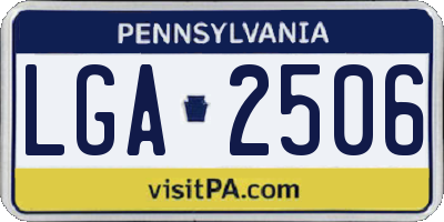 PA license plate LGA2506