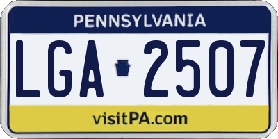 PA license plate LGA2507