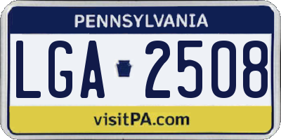PA license plate LGA2508