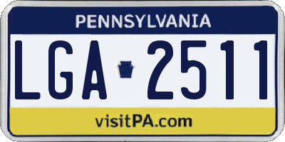 PA license plate LGA2511