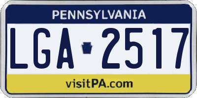 PA license plate LGA2517