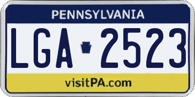 PA license plate LGA2523