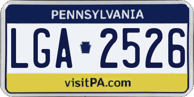 PA license plate LGA2526