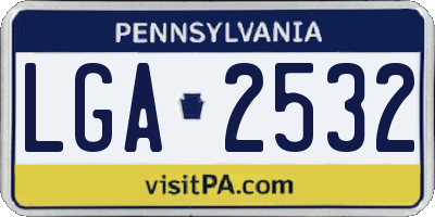 PA license plate LGA2532