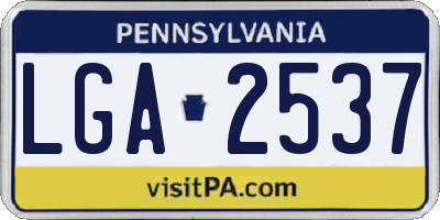 PA license plate LGA2537
