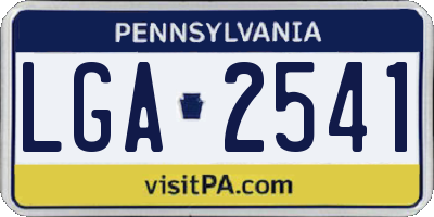 PA license plate LGA2541
