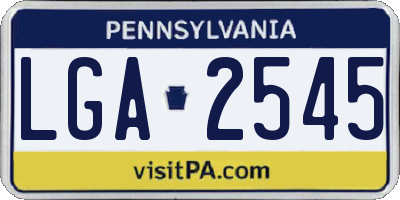 PA license plate LGA2545