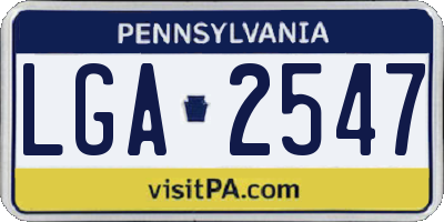 PA license plate LGA2547