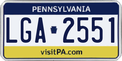 PA license plate LGA2551