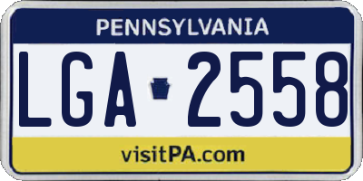 PA license plate LGA2558
