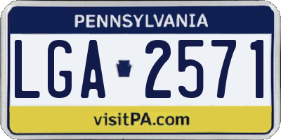 PA license plate LGA2571