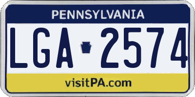 PA license plate LGA2574