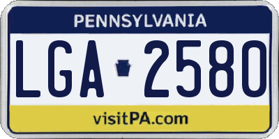 PA license plate LGA2580