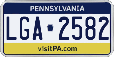 PA license plate LGA2582