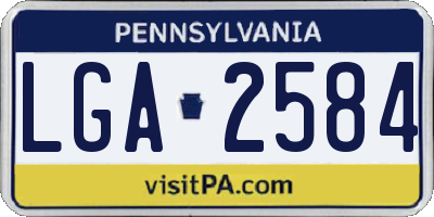 PA license plate LGA2584