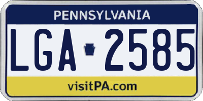 PA license plate LGA2585