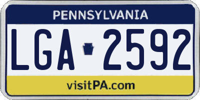 PA license plate LGA2592