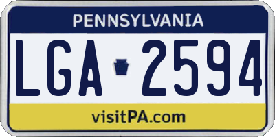 PA license plate LGA2594