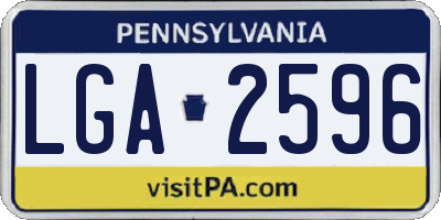 PA license plate LGA2596