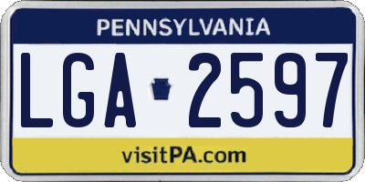 PA license plate LGA2597