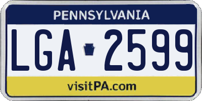 PA license plate LGA2599