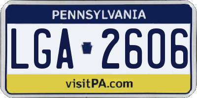 PA license plate LGA2606