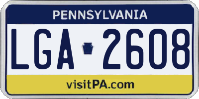 PA license plate LGA2608